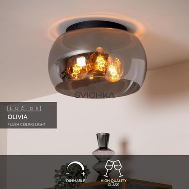 Потолочный светильник Lucide OLIVIA &Oslash; 40 cm 3xE27 Smoke Grey