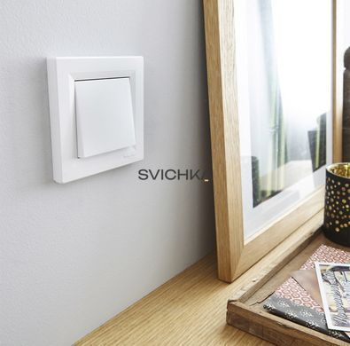 Перемикач двоклавішний Schneider Electric Asfora, Білий, Білий