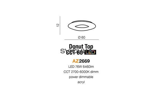 Потолочный светильник Azzardo AZ2669 Donut TOP CCT 60 LED