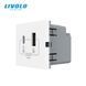 Механизм розетка USB-A и USB-C с Power Delivery 36W Livolo белый (VL-FCUA18W.UC18W-2WP)
