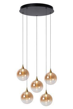 Підвісний світильник Lucide GISELA &Oslash; 48 cm LED Dim. 5x3,8W 2700K Amber, Amber, Бурштинний, Бурштинний