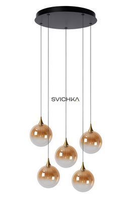 Підвісний світильник Lucide GISELA &Oslash; 48 cm LED Dim. 5x3,8W 2700K Amber, Amber, Бурштинний, Бурштинний