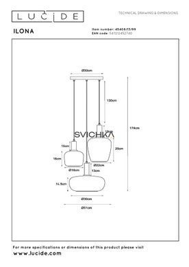 Подвесной светильник Lucide ILONA 3xE27 Black