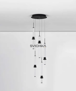 Підвісний світильник Nova luce STALACTITE 5, Black/Clear