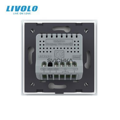 Сенсорна кнопка 1 сенсор 12/24V Livolo білий скло (VL-C701CH-11)