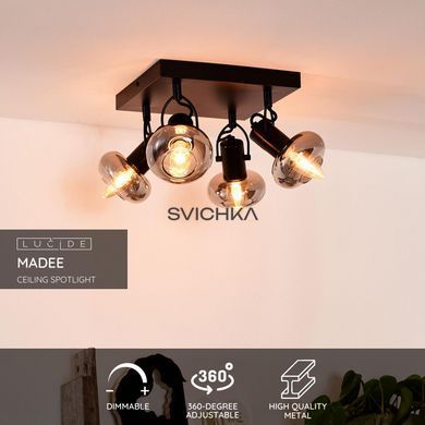 Потолочный точечный светильник Lucide MADEE 4xE14 Black
