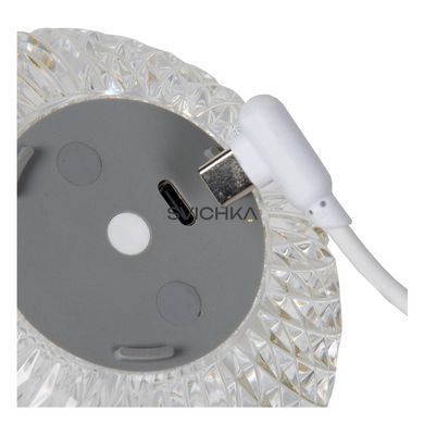 Акумуляторна настільна лампа Lucide CINTRA Battery pack/batteries &Oslash; 11 cm LED Dim. 1x2W 2700K Transparant, Transparant