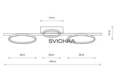 Потолочный светильник Nowodvorski CIRCOLO LED, 3x33W, 4000K, черный