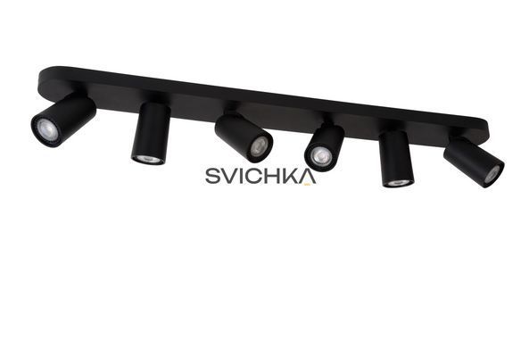 Потолочный точечный светильник Lucide XYRUS LED Dim to warm GU10 6x5W 2200K/3000K Black
