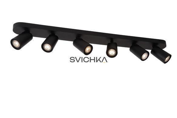 Потолочный точечный светильник Lucide XYRUS LED Dim to warm GU10 6x5W 2200K/3000K Black