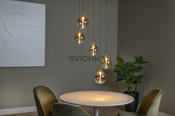 Підвісний світильник Lucide GISELA &Oslash; 48 cm LED Dim. 5x3,8W 2700K Amber, Amber, Бурштинний, Бурштинний