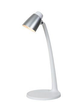 Настільна лампа Lucide LUDO LED 1x4,5W 3000K White, WHITE, Білий, Сріблястий, Сріблястий