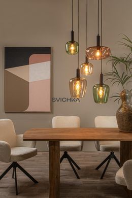 Підвісний світильник Lucide ILONA 5xE27 Black, BLACK, Різнокольоровий, Різнокольоровий