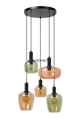 Підвісний світильник Lucide ILONA 5xE27 Black, BLACK, Різнокольоровий, Різнокольоровий