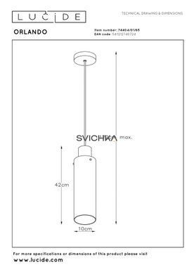 Підвісний світильник Lucide ORLANDO &Oslash; 10 cm 1xE27 Smoke Grey, Smoke Grey