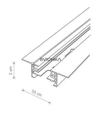 Шина Nowodvorski 9015 PROFILE RECESSED TRACK BLACK, 2 метри