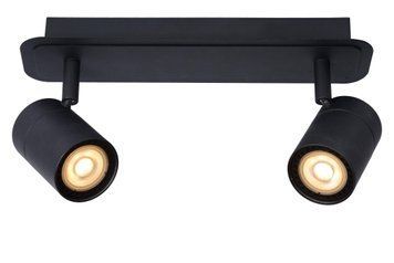 Стельовий точковий світильник для ванної Lucide LENNERT LED Dim. GU10 2x5W 3000K IP44 Black, BLACK, Чорний, Чорний