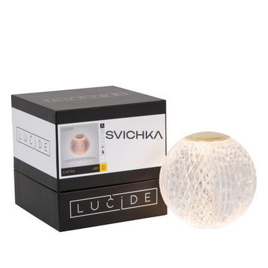 Акумуляторна настільна лампа Lucide CINTRA Battery pack/batteries &Oslash; 9 cm LED Dim. 1x1,5W 3000K Transparant, Transparant