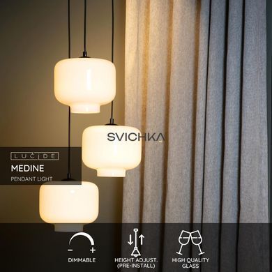Подвесной светильник Lucide MEDINE &Oslash; 46 cm 3xE27 Opal