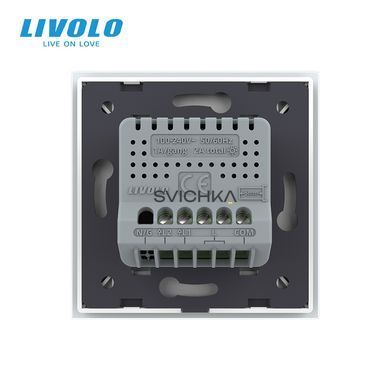 Сенсорний прохідний/перехресний димер 2 сенсори Livolo білий скло (VL-C7FC2SD2-2GWP)
