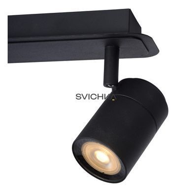 Стельовий точковий світильник для ванної Lucide LENNERT LED Dim. GU10 2x5W 3000K IP44 Black, BLACK, Чорний, Чорний