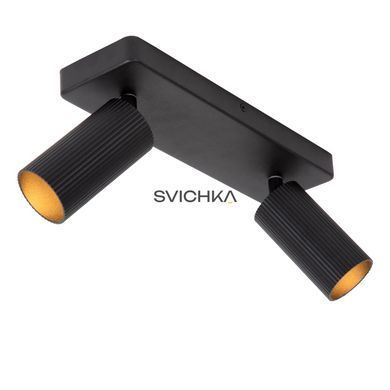 Стельовий точковий світильник Lucide CLUBS 2xGU10 Black, BLACK