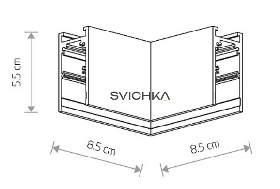 З'єднувач кутовий накладний Nowodvorski LVM Horizontal Corner, Black