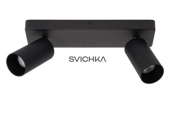 Стельовий точковий світильник Lucide CLUBS 2xGU10 Black, BLACK