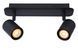 Стельовий точковий світильник для ванної Lucide LENNERT LED Dim. GU10 2x5W 3000K IP44 Black, BLACK, Чорний, Чорний
