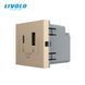 Механизм розетка USB-A и USB-C с Power Delivery 36W Livolo