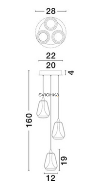 Підвісний світильник Nova luce 9416967 ALISH, Smoky