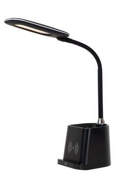 Настільна лампа Lucide PENNY LED Dim. 1x4,7W 3000K With wireless charger Black, BLACK, Чорний, Білий, Чорний