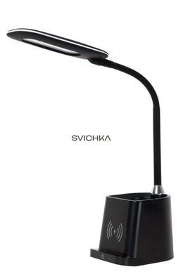 Настільна лампа Lucide PENNY LED Dim. 1x4,7W 3000K With wireless charger Black, BLACK, Чорний, Білий, Чорний