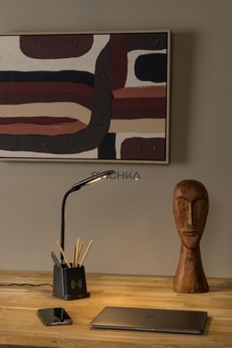 Настільна лампа Lucide PENNY LED Dim. 1x4,7W 3000K With wireless charger Black, BLACK, Чорний, Білий, Чорний