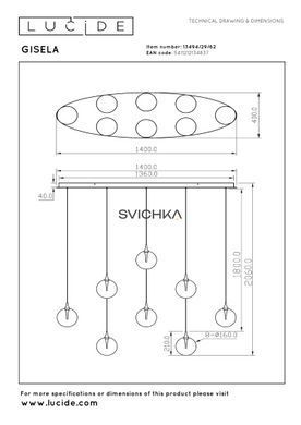 Підвісний світильник Lucide GISELA LED Dim. 8x3,9W 2700K Amber, Amber, Бурштинний, Бурштинний