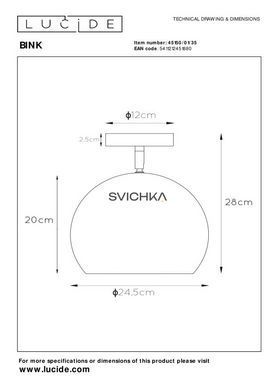 Стельовий світильник Lucide BINK &Oslash; 24,5 cm 1xE27 Blue, Blue