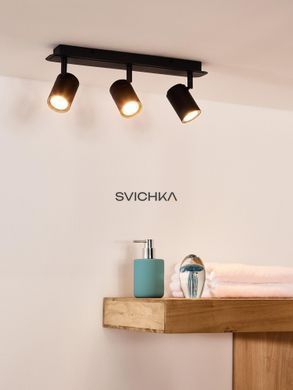 Потолочный точечный светильник для ванной Lucide LENNERT LED Dim. GU10 3x5W 3000K IP44 Black