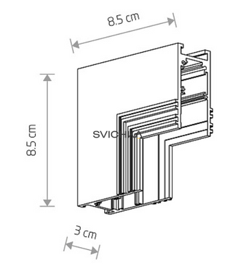 Соединитель угловой потолочно-настенный врезной Nowodvorski LVM Recessed Inside Corner