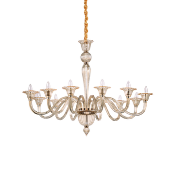 Підвіс (люстра) Ideal Lux BRIGITTA SP12, Янтарный;Серый, Сірий, Янтарний, Бурштиновий, Бурштинний