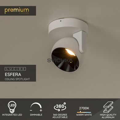 Потолочный точечный светильник Lucide ESFERA LED Dim. 1x11W 2700K White
