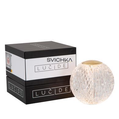 Акумуляторна настільна лампа Lucide CINTRA Battery pack/batteries &Oslash; 11 cm LED Dim. 1x2W 3000K Transparant, Transparant