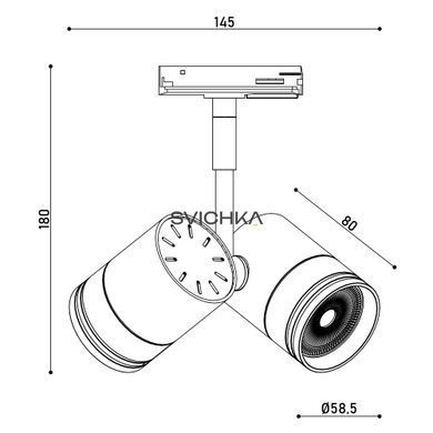 Светильник трековый однофазный KLOODI KD-5050/02-2L-WH Track