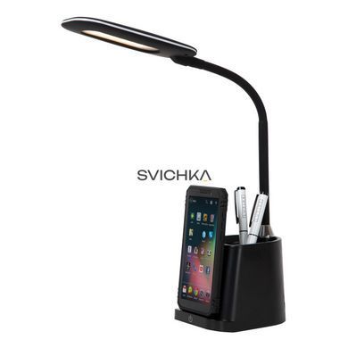 Настільна лампа Lucide PENNY LED Dim. 1x4,7W 3000K With wireless charger Black, BLACK, Чорний, Білий, Чорний