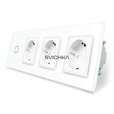 Умный сенсорный ZigBee выключатель 1 сенсор 3 розетки Livolo