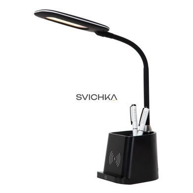 Настільна лампа Lucide PENNY LED Dim. 1x4,7W 3000K With wireless charger Black, BLACK, Чорний, Білий, Чорний