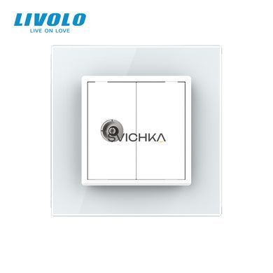 Розетка телевізійна Livolo білий скло (VL-C791V-11)