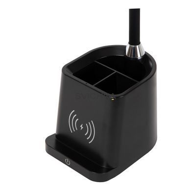 Настільна лампа Lucide PENNY LED Dim. 1x4,7W 3000K With wireless charger Black, BLACK, Чорний, Білий, Чорний