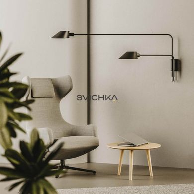 Настінний світильник Aromas Duo, Black, Чорний, Чорний, Білий, Чорний