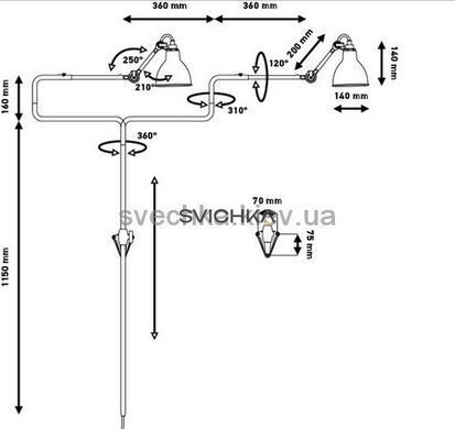 Настенный светильник Lampe Gras 217-Bl-Bi-Cop