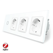 Умный сенсорный ZigBee выключатель 1 сенсор 3 розетки Livolo белый стекло (VL-C701Z/C7C3EU-11)
